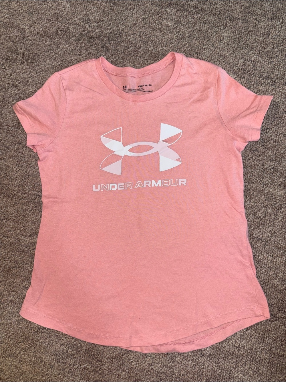 Under Armour Girls Pink Short Sleeve Logo Tee
